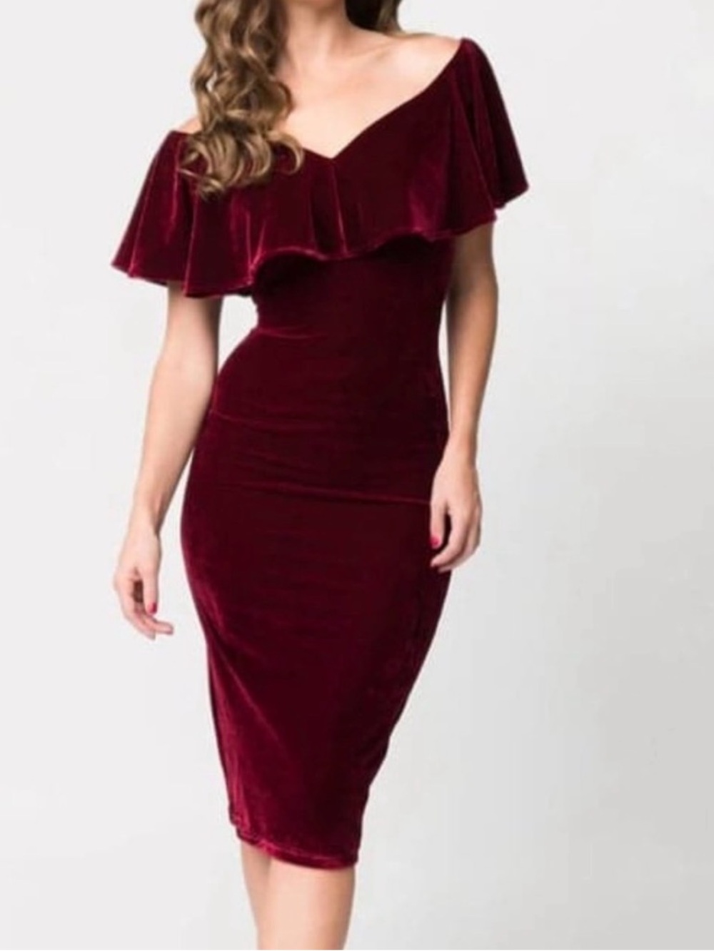 Red Velvet Sophia Wiggle Dress